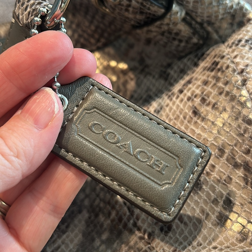 Coach Python Embossed Leather Shoulder Bag – Style F19678 - Picture 4 of 9